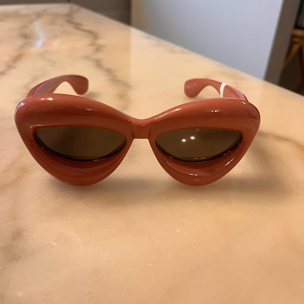 Authentic Loewe Women's Sunglasses in Coral and Brown,In New Condition